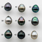 9-10mm Single Tahitian Pearl Teardrop Loose Undrilled Piece in High Luster and Natural Color with Blemishes, SKU #1476TH