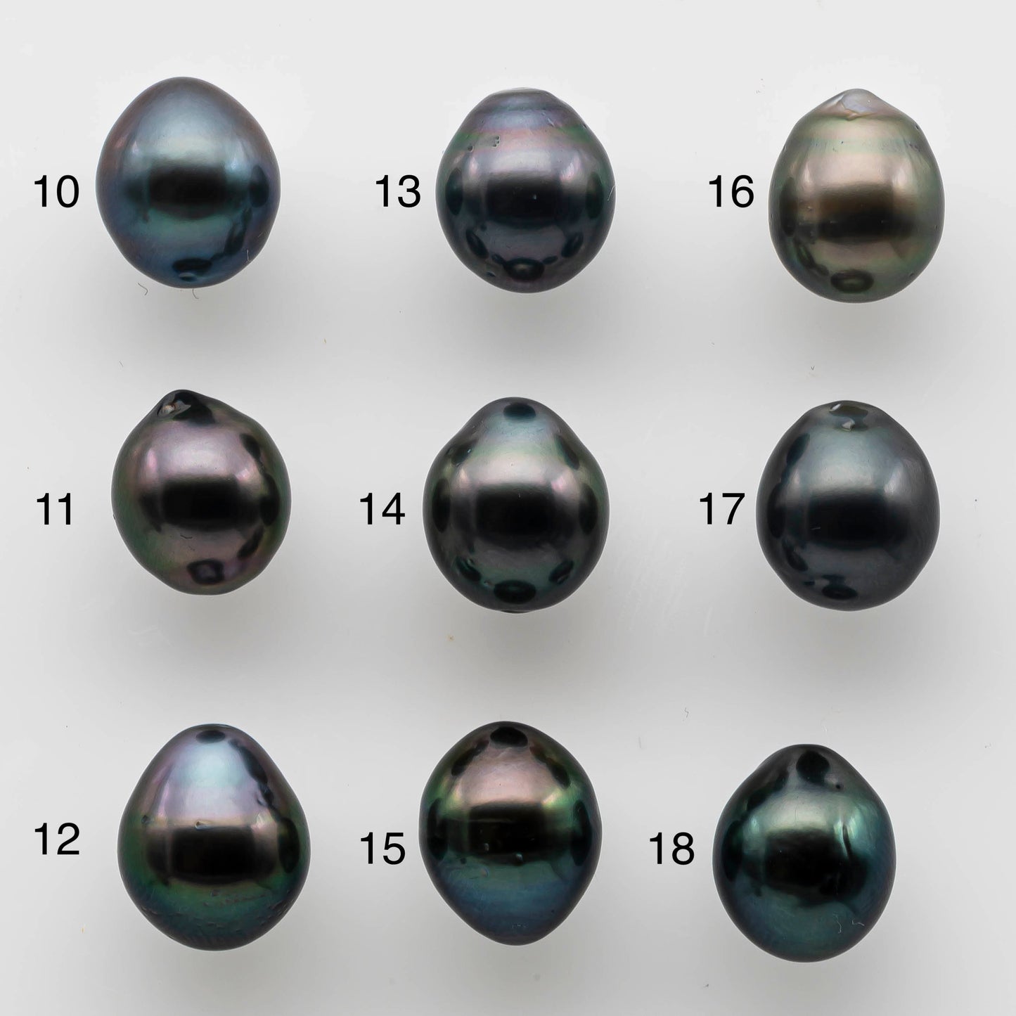 9-10mm Loose Tahitian Pearl Teardrop Single Piece Undrilled in High Luster and Natural Color with Minor Blemish, SKU # 1477TH