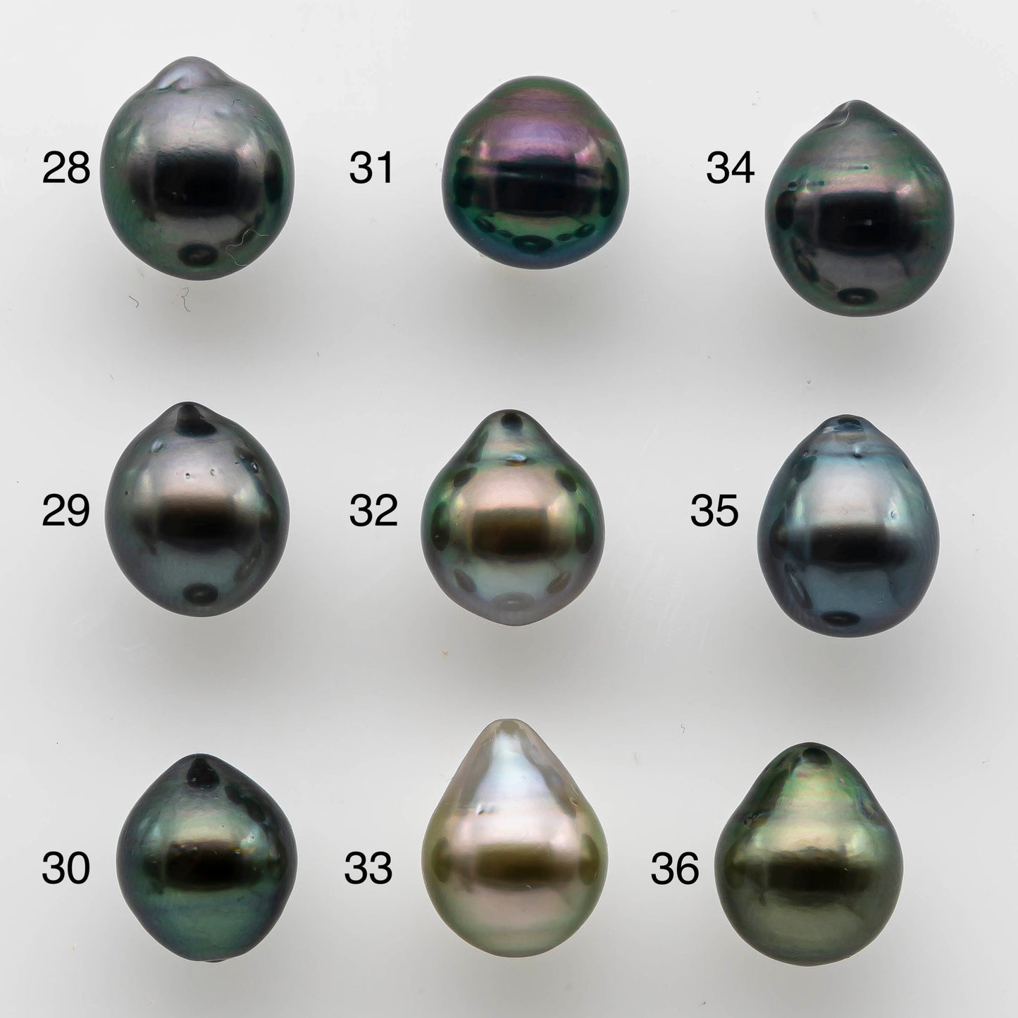 9-10mm Loose Tahitian Pearl Teardrop Single Piece Undrilled in High Luster and Natural Color with Minor Blemish, SKU # 1477TH