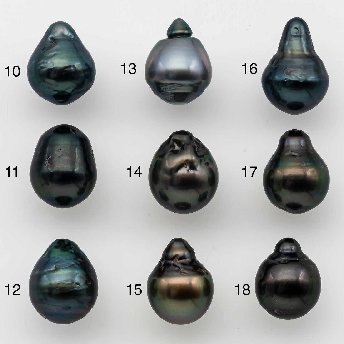 10-11mm Tahitian Pearl Teardrop Loose Undrilled Single Piece in Natural Color and High Luster with Blemishes and Flaws,  SKU # 1493TH