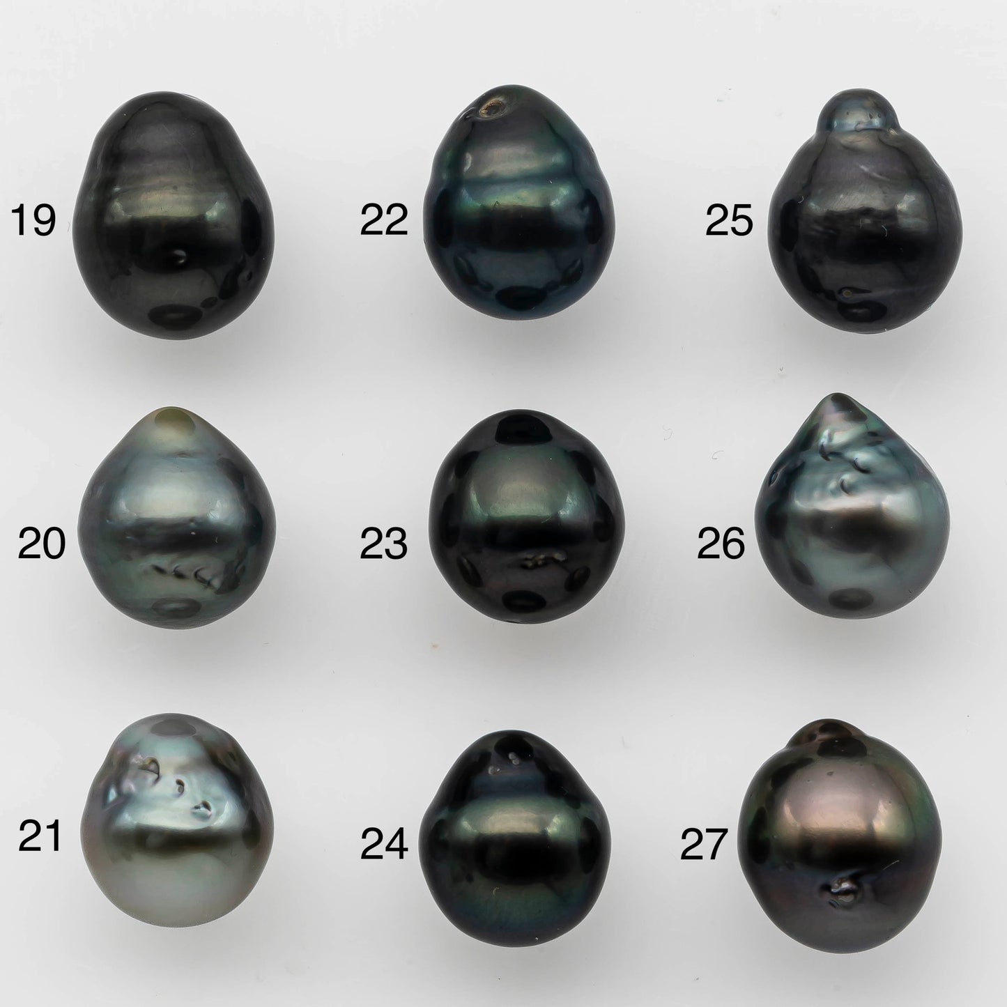 10-11mm Tahitian Pearl Drops Undrilled Single Piece in High Luster and Natural Color with Flaws, SKU # 1492TH