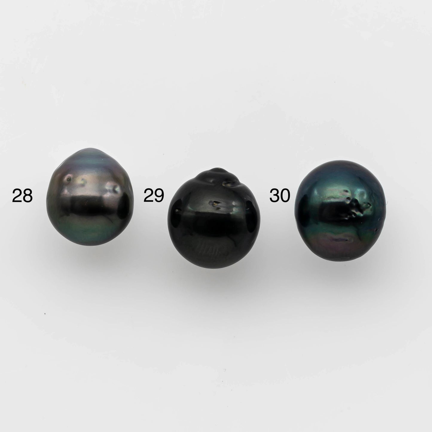 10-11mm Tahitian Pearl Drops Undrilled Single Piece in High Luster and Natural Color with Flaws, SKU # 1492TH