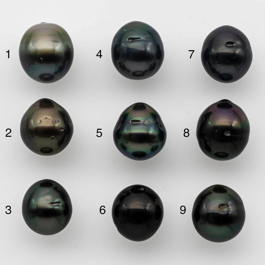 10-11mm Tahitian Pearl Drops Undrilled Single Piece in High Luster and Natural Color with Flaws, SKU # 1492TH