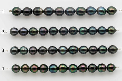 8-9mm Near Round Tahitian Pearl with Natural Color and Beautiful Luster in Short Strand for Making Jewelry, SKU # 1522TH