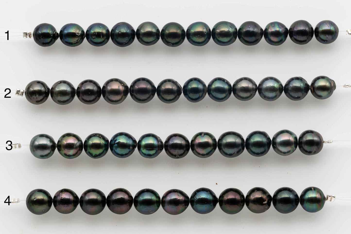 8-9mm Amazing Round Tahitian Pearl with High Luster and  Natural Color in Short Strand for Making Jewelry, SKU # 1524TH