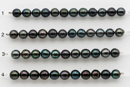 8-9mm Amazing Round Tahitian Pearl with High Luster and  Natural Color in Short Strand for Making Jewelry, SKU # 1524TH