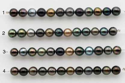 8-9mm Multi Color Tahitian Pearl Round with Amazing Luster in Short Strands for Jewelry Making, SKU # 1526TH