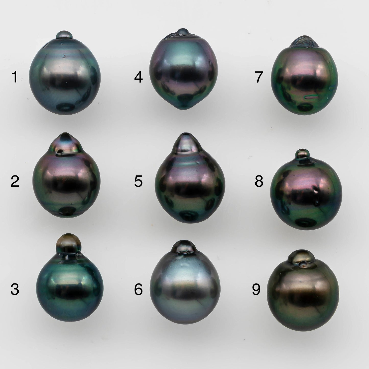 10-11mm Natural Color Tahitian Pearl Drop Shape Loose Single Piece Undrilled in High Luster and Minor Blemishes, SKU # 1488TH