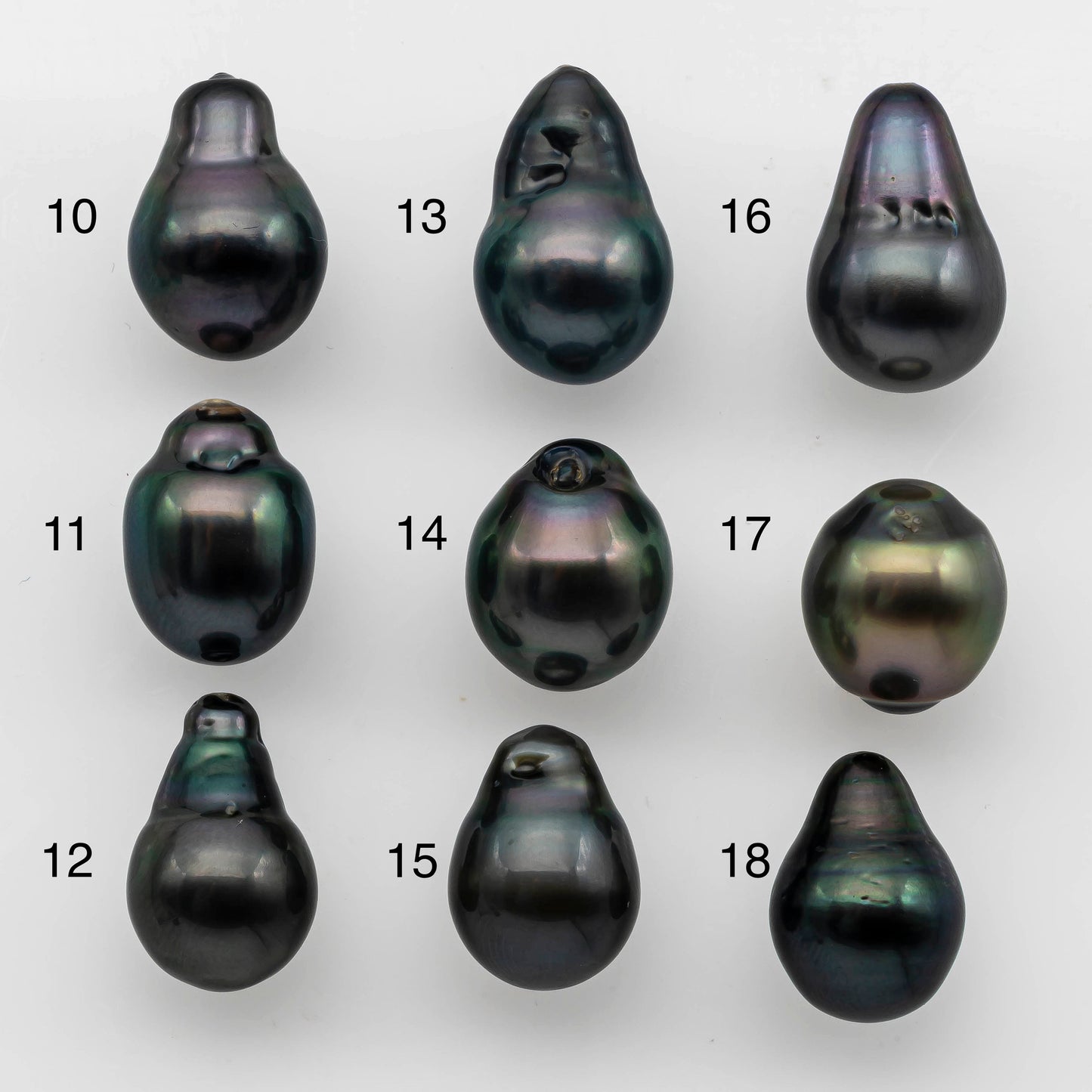 10-11mm Undrilled Tahitian Pearl Drop Shape Single Piece Loose in Natural Color and High Luster, SKU # 1487TH