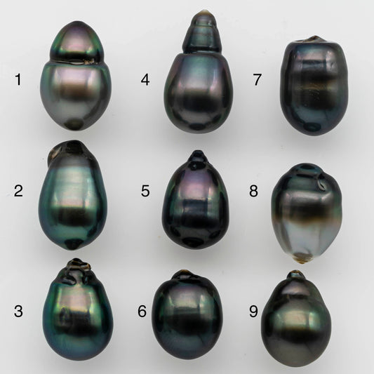 10-11mm Undrilled Tahitian Pearl Drop Shape Single Piece Loose in Natural Color and High Luster, SKU # 1487TH