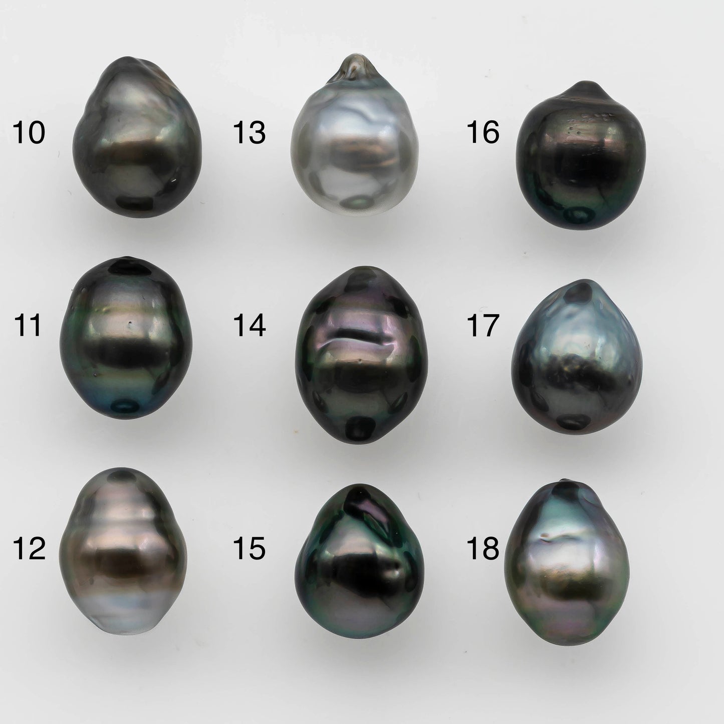 10-11mm Tahitian Pearl Drop Undrilled Loose Single Piece in High Luster and Natural Color with Minor Blemishes, SKU # 1486TH