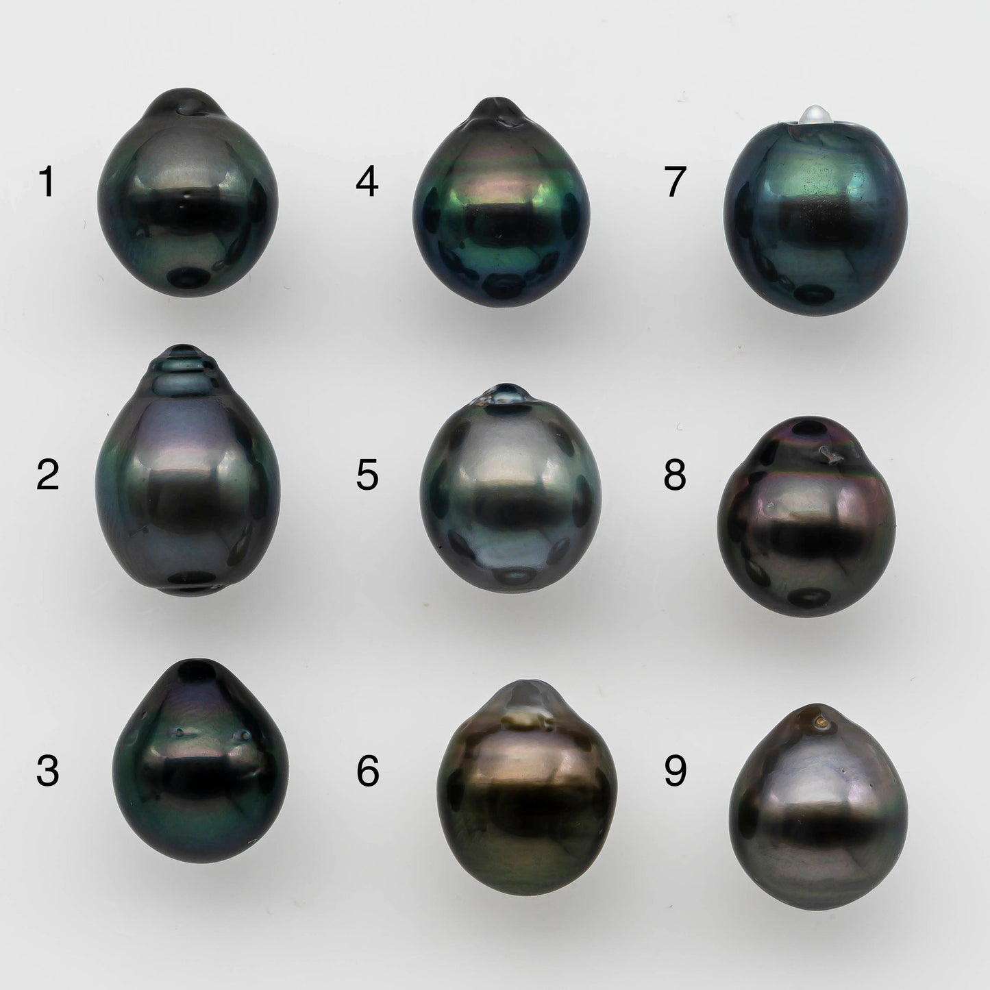 10-11mm Tahitian Pearl Drop Undrilled Loose Single Piece in High Luster and Natural Color with Minor Blemishes, SKU # 1486TH