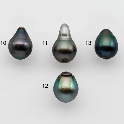 10-11mm Tahitian Pearl Baroque Drops in Natural Color and High Luster, Undrilled Loose Single Piece, SKU # 1482TH