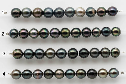 9-10mm Round Tahitian Pearl with High Luster and Natural Color in Short Strand for Jewelry Making, SKU # 1534TH