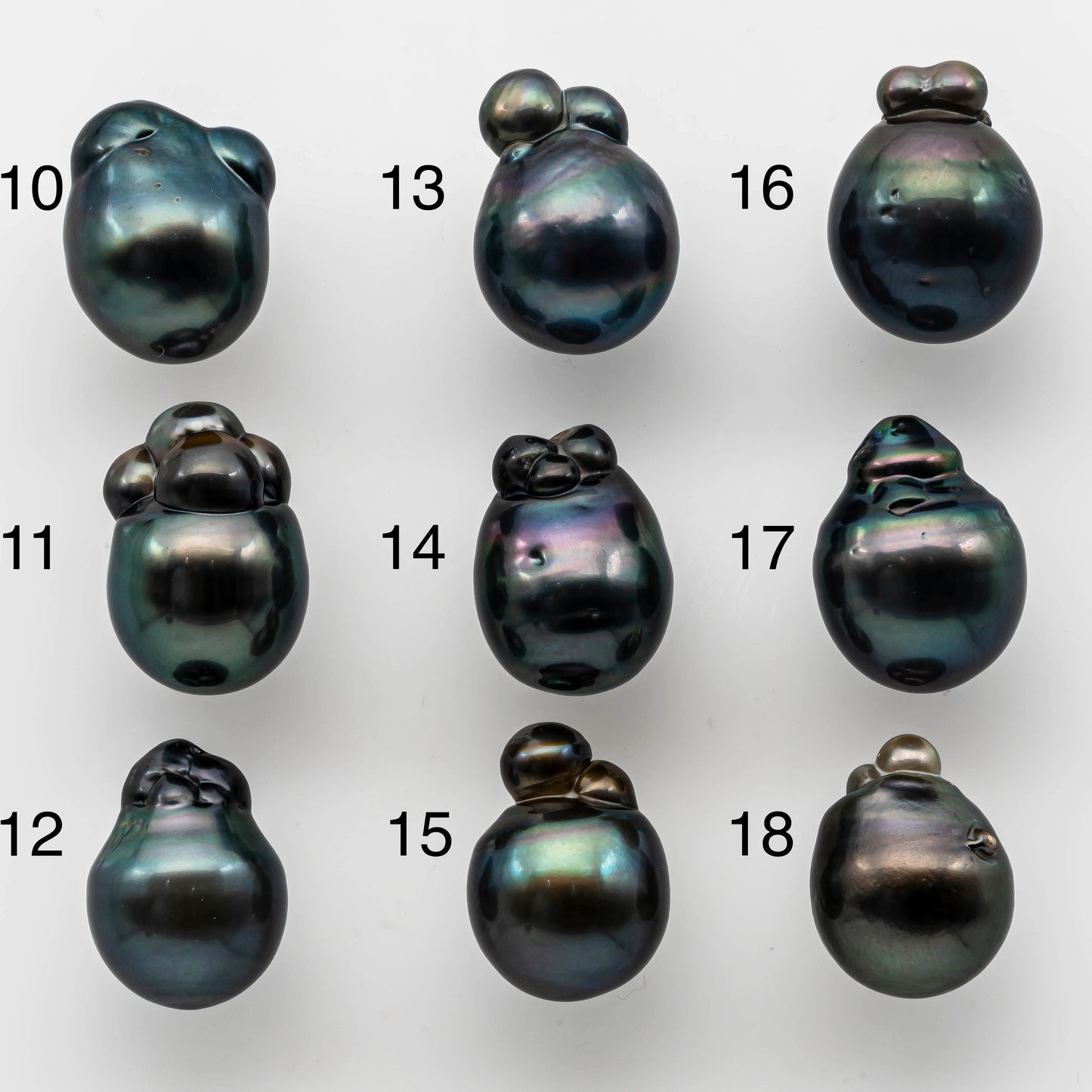 11-12mm Baroque Tahitian Pearl Single Loose Piece Undrilled Teardrop Shape in High Luster and Natural Color, SKU # 1496TH