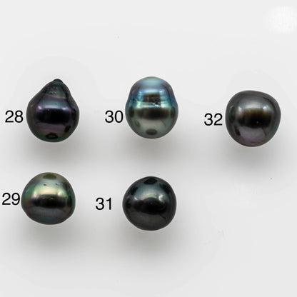 11-12mm Beautiful Tahitian Pearl Drop Shape in Loose Undrilled Single Piece Natural Color and High Luster with Blemishes, SKU # 1500TH
