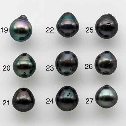11-12mm Beautiful Tahitian Pearl Drop Shape in Loose Undrilled Single Piece Natural Color and High Luster with Blemishes, SKU # 1500TH