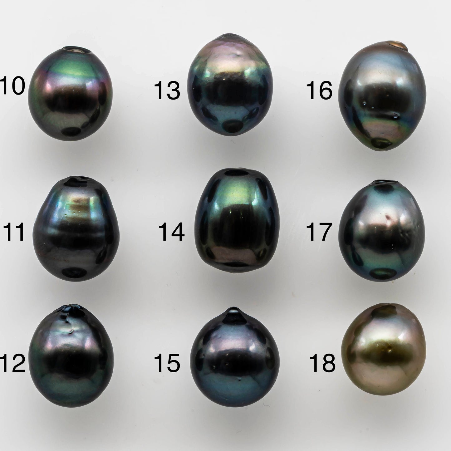 11-12mm Gorgeous Tahitian Pearl Undrilled Drops in Single Piece Loose High Luster and Natural Color, SKU # 1503TH