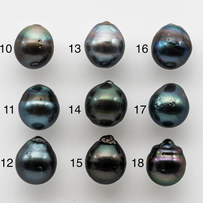 12-13mm Large Tahitian Pearl Drop Shape in Single Piece Undrilled High Luster and Natural Color, SKU # 1505TH