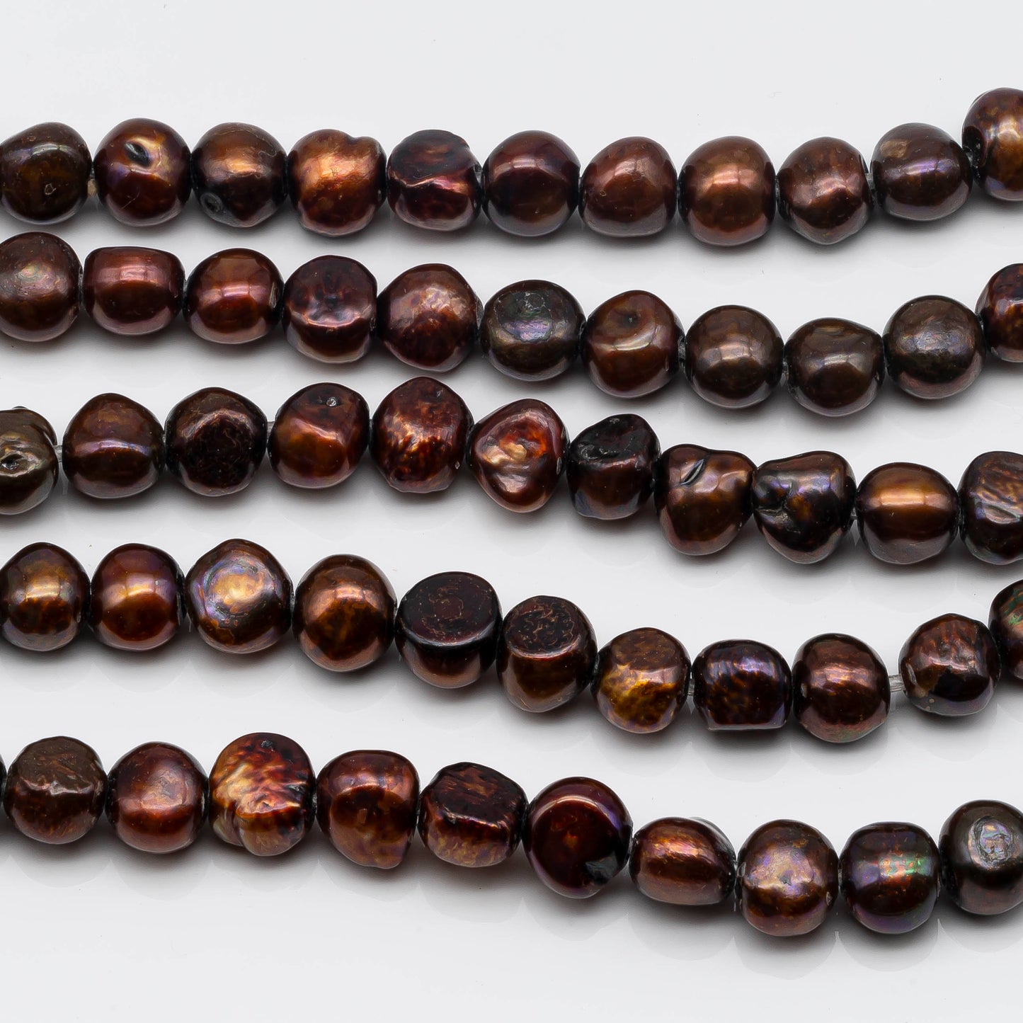 10-11mm Large Hole Bead in Chocolate Color, Freshwater Pearl Nugget Shape with 2.5mm Hole in 8 inch Strand for Jewelry Making, SKU # 1560FW