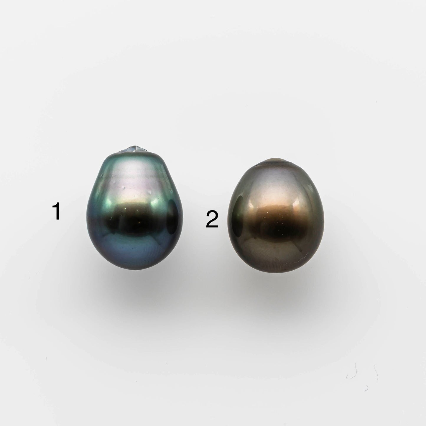 13-14mm Tahitian Pearl Drops with High Luster and Natural Color, Single Piece Undrilled, SKU # 1512TH