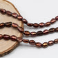8-9mm Big Hole Bead in Chocolate, Freshwater Pearl Nugget Rice Shape with 2.5mm Hole in 8 Inch Strand, SKU # 1574FW