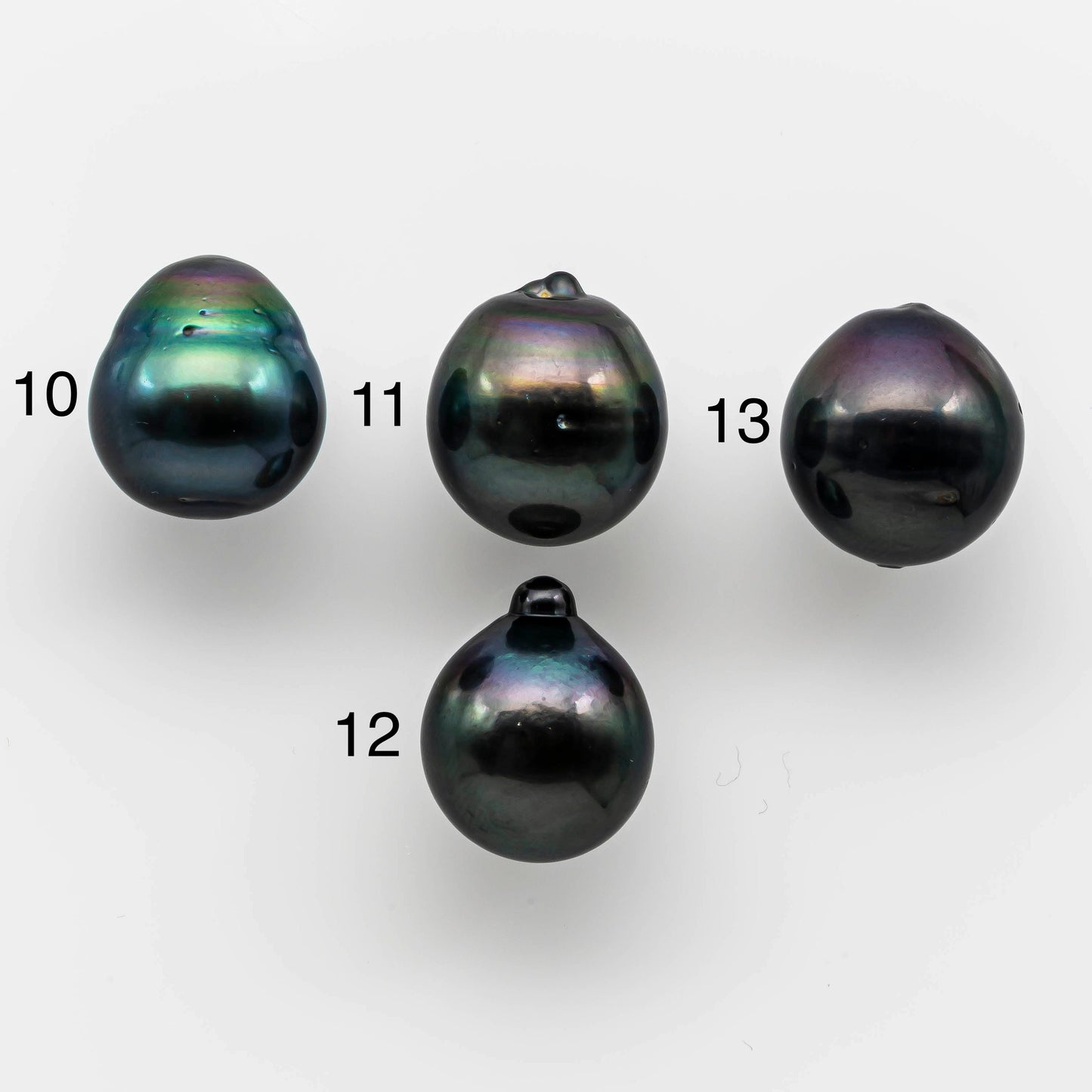 14-15mm Large Tahitian Pearl Drops Undrilled Loose Single Piece in High Luster and Natural Color, SKU # 1514TH