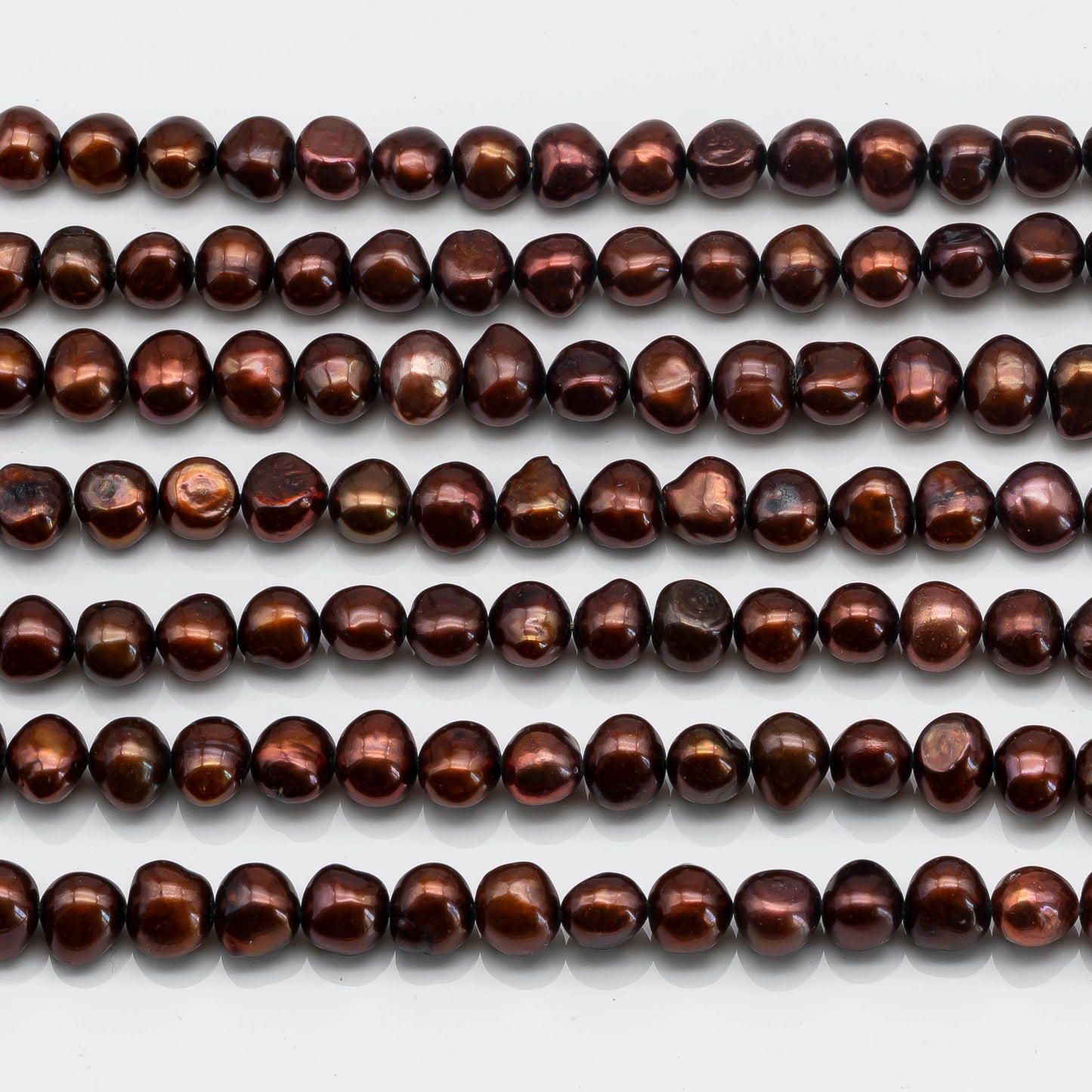 8-9mm Freshwater Pearl Nugget Shape Chocolate with Nice Luster in Full Strand for Beading, SKU # 1588FW