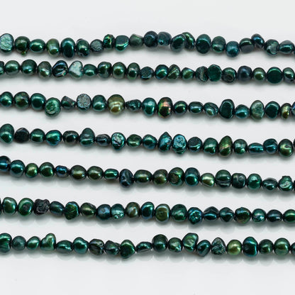 Nugget 5-6mm Teal Freshwater Pearls 15.5 inches, SKU # 1596FW