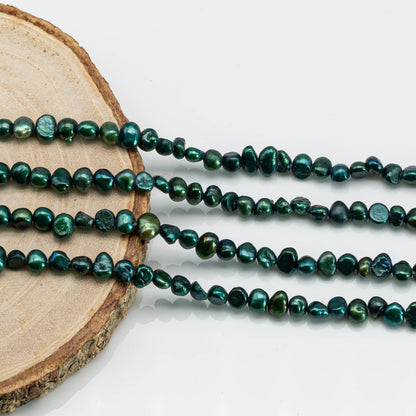 Nugget 5-6mm Teal Freshwater Pearls 15.5 inches, SKU # 1596FW