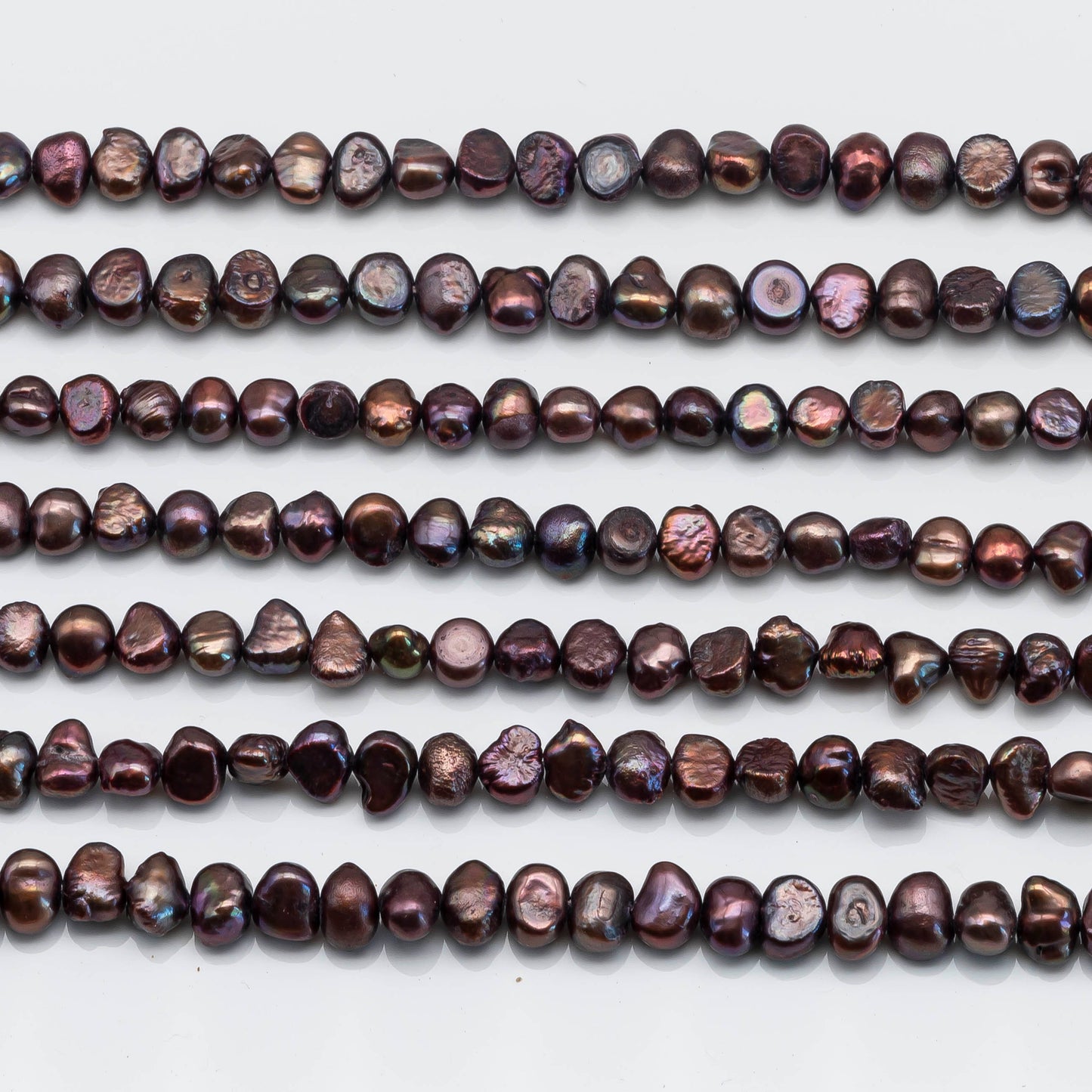 6-7mm Freshwater Pearl Center Side Drilled Bronze Color in Full Stand fro Beading, SKU # 1593FW