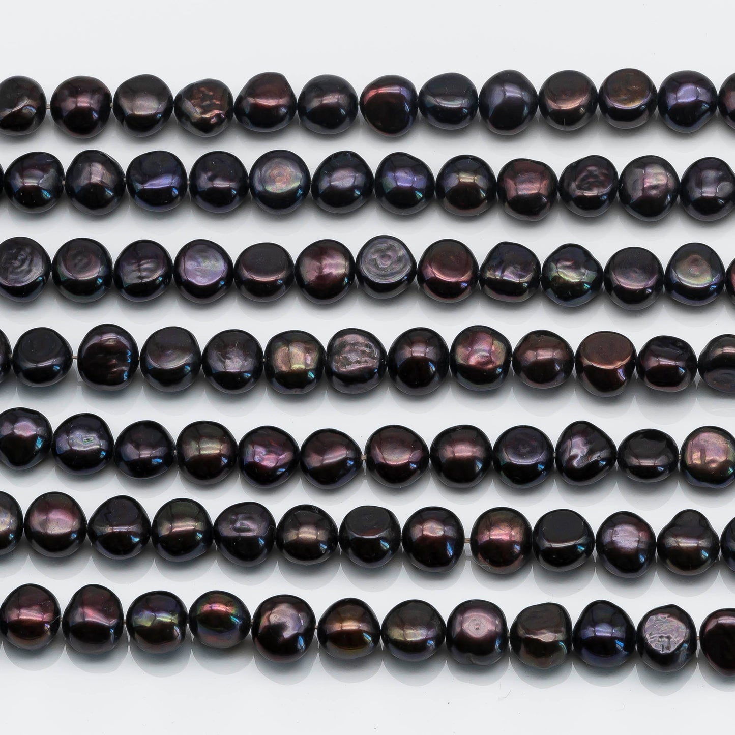 8-9mm Freshwater Pearl Nugget in Black with Purple Color in Full Strand for Jewelry Making, SKU # 1600FW