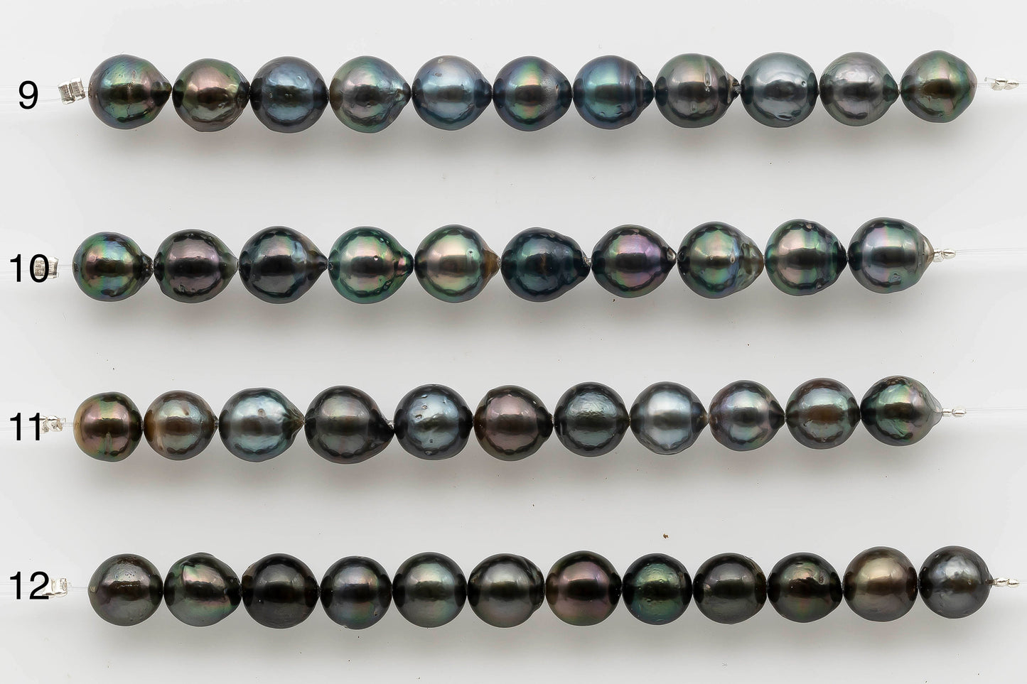 8-9mm Near Round Tahitian Pearl with Natural Color and Beautiful Luster in Short Strand for Making Jewelry, SKU # 1522TH