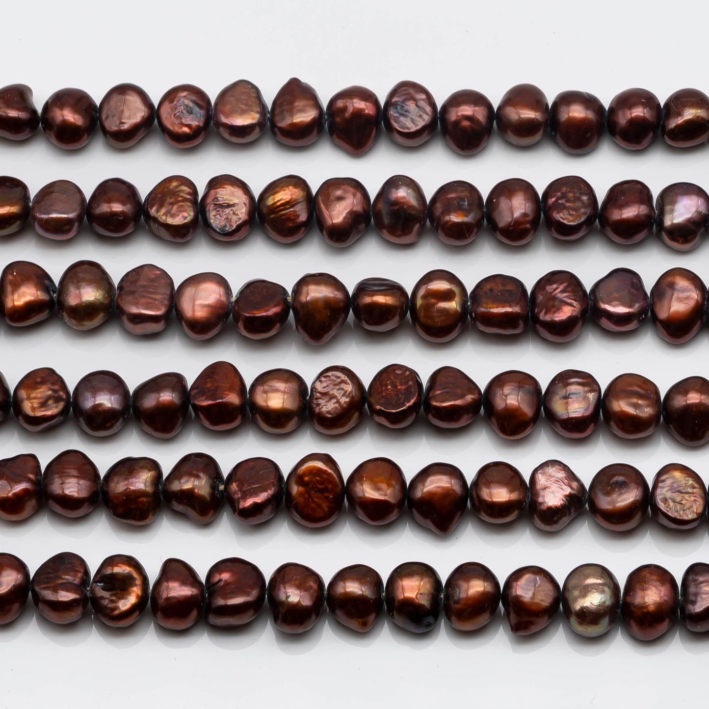 8-9mm Freshwater Pearl Bead Nugget in Chocolate Color in Full Strand for Jewelry Making, SKU # 1602FW