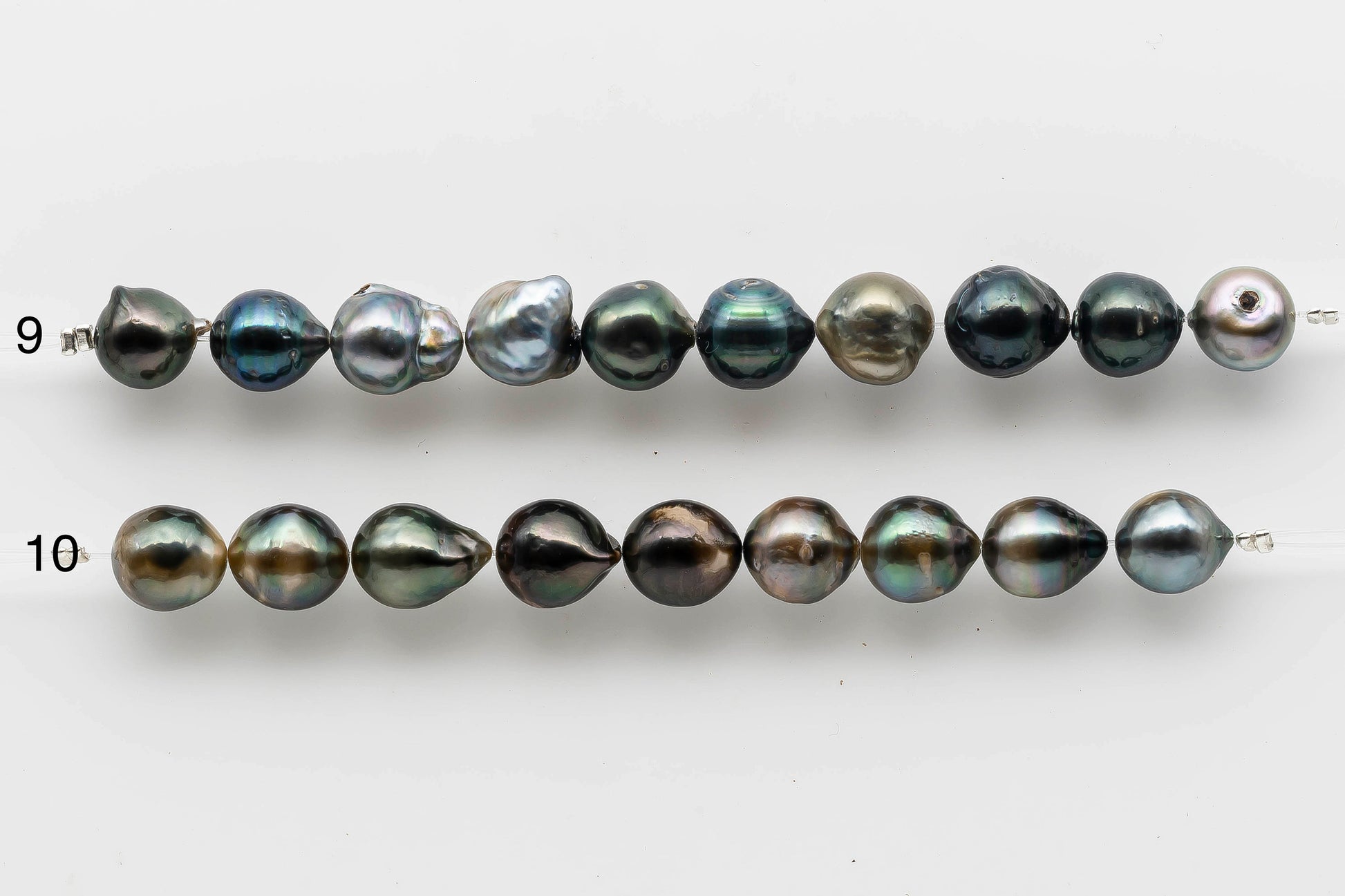 9-10mm Tahitian Pearl in short strand number 9 to 10