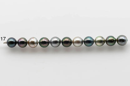 9-10mm Multi Color Teardrop Tahitian Pearl with Amazing High Luster in Short Strand for Making Jewelry, SKU # 1541TH
