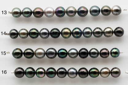 9-10mm Multi Color Teardrop Tahitian Pearl with Amazing High Luster in Short Strand for Making Jewelry, SKU # 1541TH