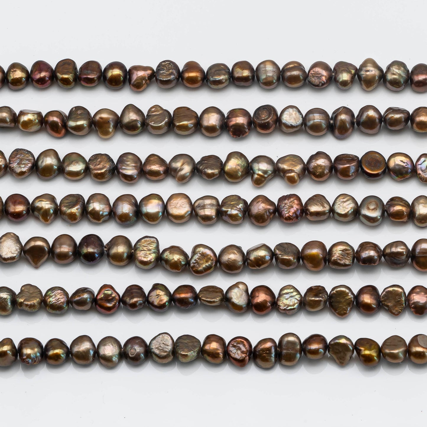 7-8mm Irregular Freshwater Pearl in Bronze, Small Size Beads in Full Strand for Jewelry Making, SKU # 1589FW