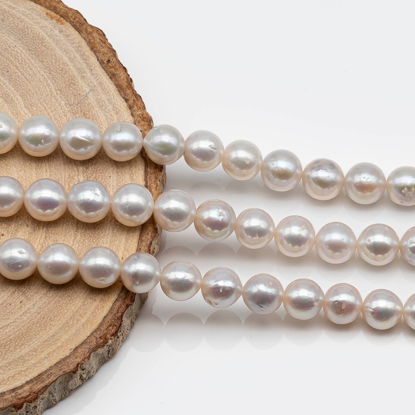 8-8.5mm High Luster Freshwater Pearl Bead Near Round in White Color with Blemishes for Making Jewelry, SKU # 1611ED