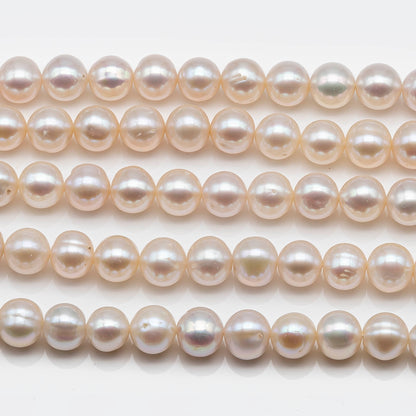 8-8.5mm Round Freshwater Pearl Bead in Natural White Color with Blemish for Jewelry Making, SKU # 1612E