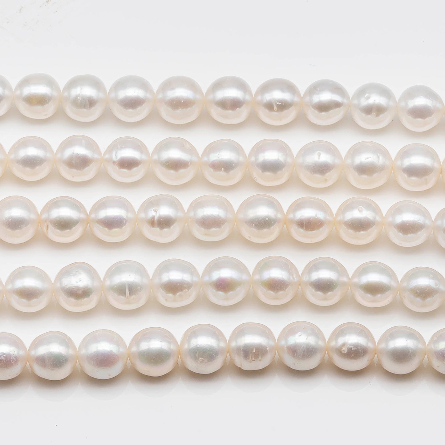 8-9mm Round White Freshwater Pearl Bead with Blemishes for Jewelry Making, SKU # 1616ED