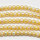 8-9mm Large Hole Freshwater Pearl Bead in Yellow Color in 8 Inch Strand for Jewelry Making, SKU # 1628FW