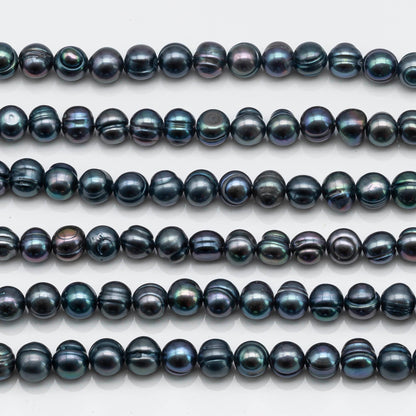 6-7mm Peacock Freshwater Pearl Bead Potato Shape for Making Jewelry, SKU # 1631FW