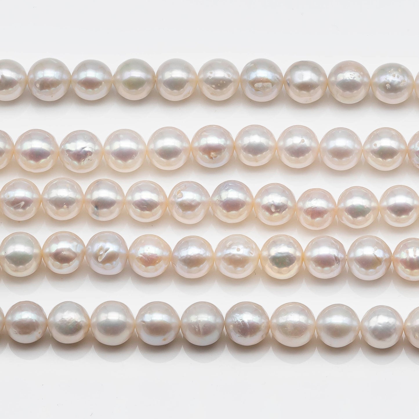 8-8.5mm High Luster Freshwater Pearl Bead Near Round in White Color with Blemishes for Making Jewelry, SKU # 1611ED