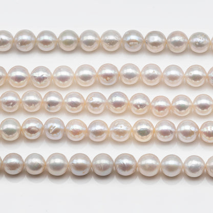 8-8.5mm High Luster Freshwater Pearl Bead Near Round in White Color with Blemishes for Making Jewelry, SKU # 1611ED