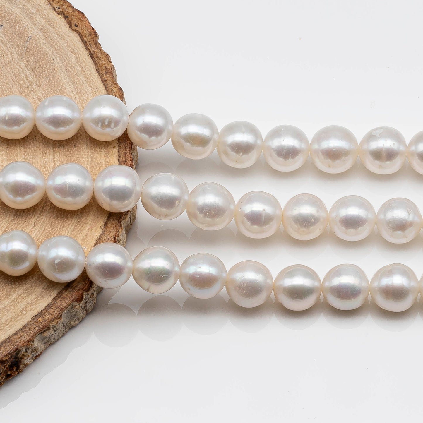 8-9mm Round White Freshwater Pearl Bead with Blemishes for Jewelry Making, SKU # 1616ED