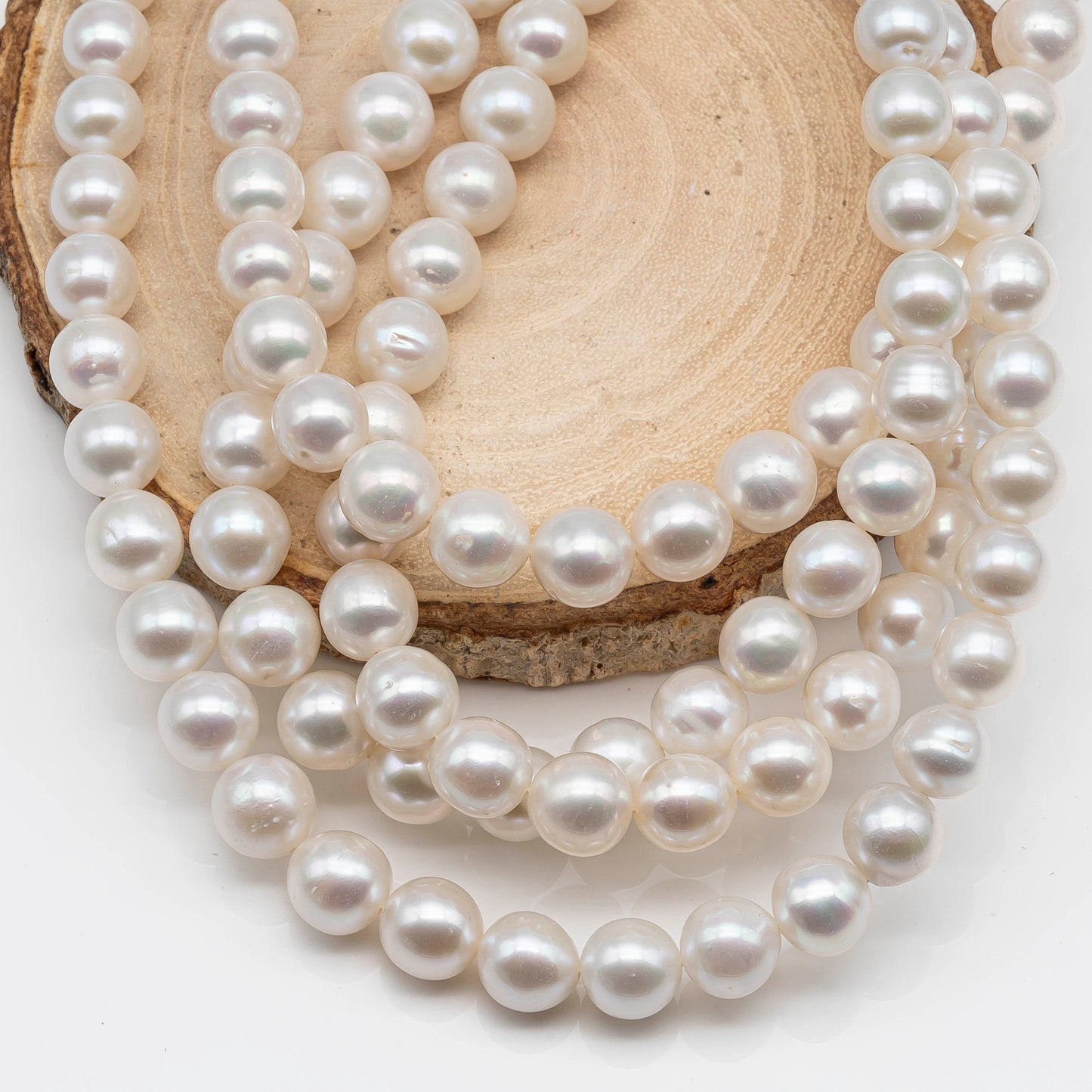 8-9mm Round White Freshwater Pearl Bead with Blemishes for Jewelry Making, SKU # 1616ED