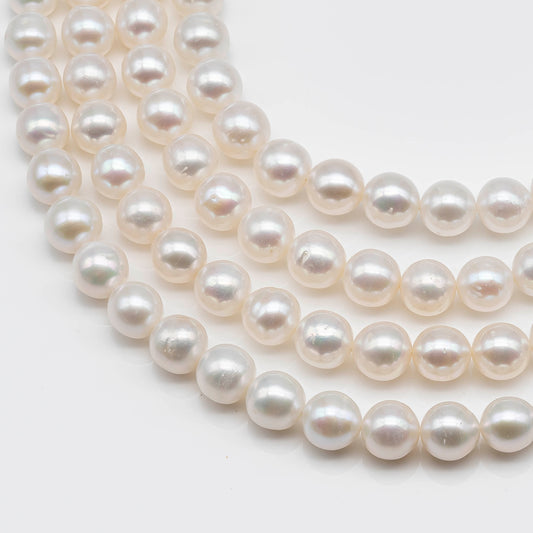 8-9mm Round White Freshwater Pearl Bead with Blemishes for Jewelry Making, SKU # 1616ED