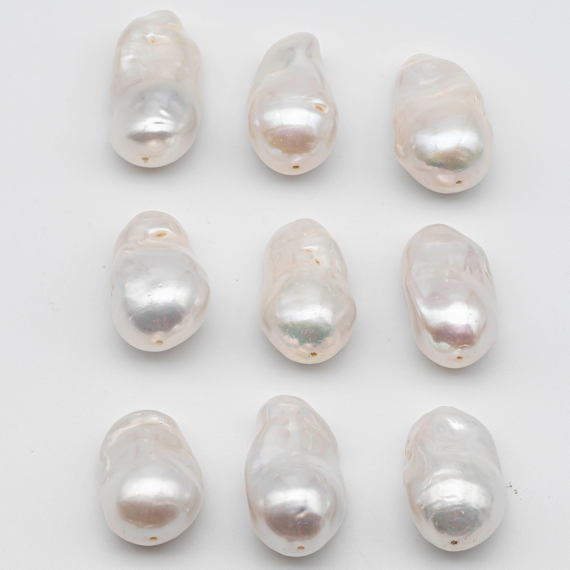 Freshwater baroque pearl in large size showing the bottom round part