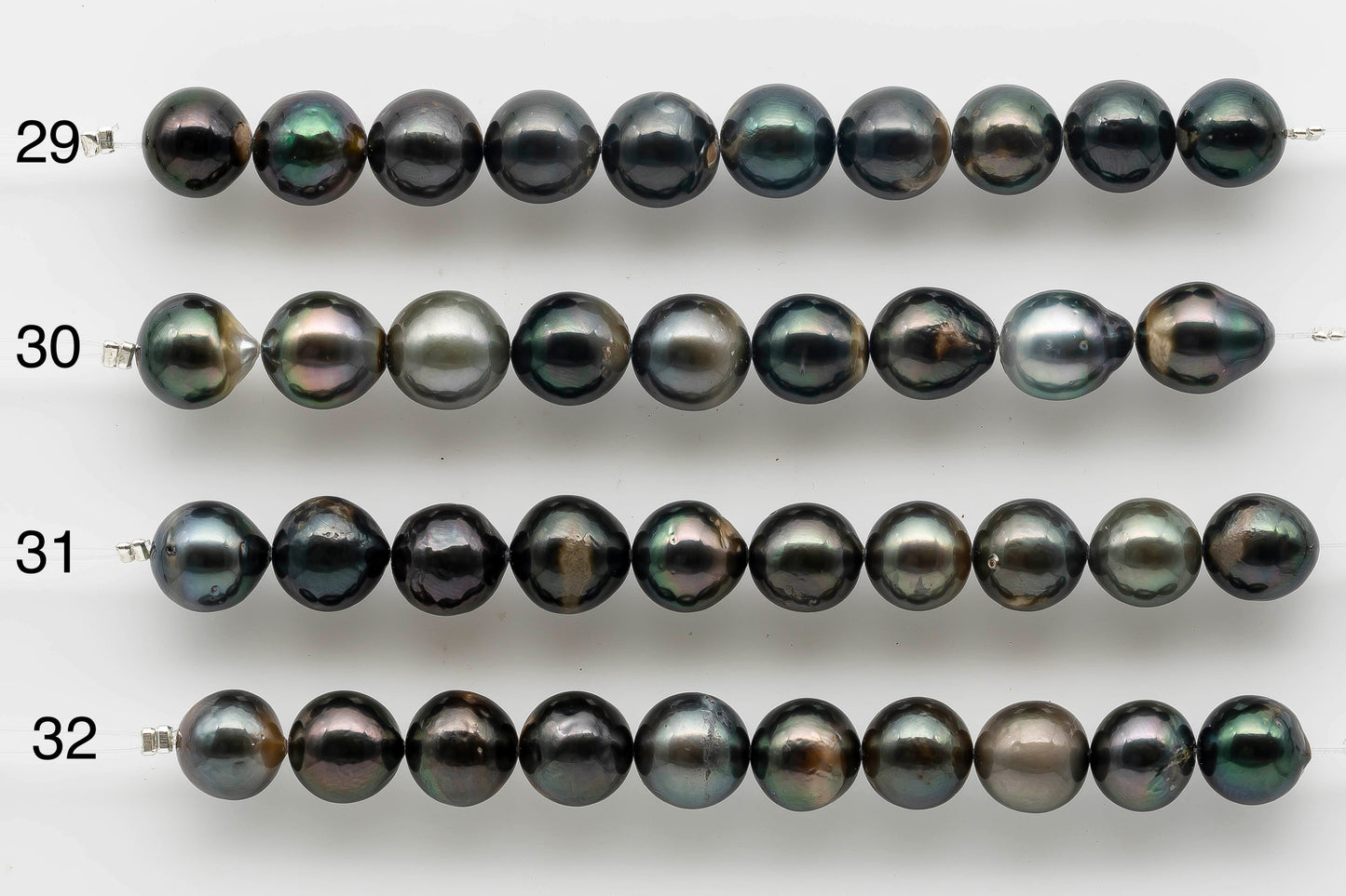 Near round Tahitian Pearl in 4 inch strand.